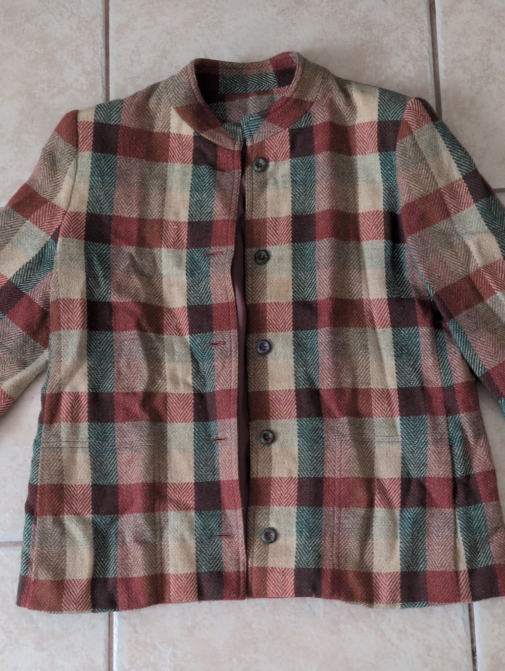 Vintage Talbots Wool Plaid Blazer Size 14